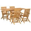 vidaXL Garten Essgruppe 5 Stk. Braun Massivholz Teak