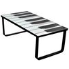 vidaXL Couchtisch mit Glasplatte Klavier-Aufdruck