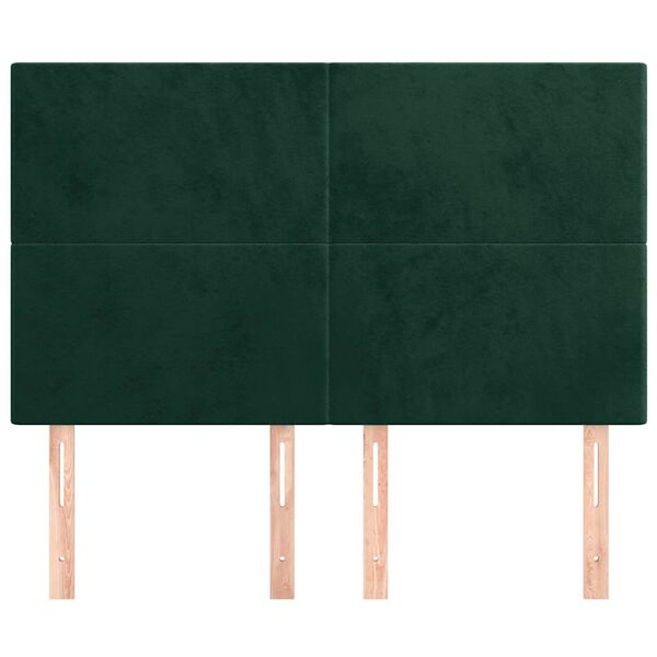vidaXL Kopfteil Dunkelgr&uuml;n 144x5x118/128 cm Samt