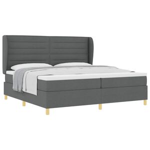 vidaXL Boxspringbett mit Matratze Dunkelgrau 90x190 cm Dunkelgrau