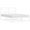 vidaXL Bettgestell mit Kopfteil Metall Wei&szlig; 135x190 cm