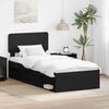 vidaXL Bettrahmen Schwarz 90 x 200 cm Massives Kiefernholz