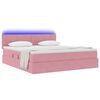 vidaXL Bett mit Stauraum und LED mit Matratze Rosa 180 x 200 cm Samt
