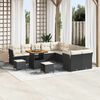 vidaXL Gartensofa-set mit Kissen 13 pcs Schwarz und Creme Poly-Rattan