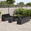 vidaXL Gartensofa-set mit Kissen 10 pcs Schwarz Poly-Rattan