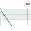 vidaXL Zaunpfosten Gr&uuml;n 100 x 0,8 m (16 x 16 mm Netz) Stahl und PVC