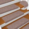 vidaXL Stufenmatten Selbstklebend 15 Stk. 65x21x4 cm Hellbraun Rechteckiger Rand