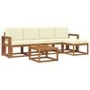vidaXL Outdoor-Sofagarnitur 6 stk. Natur und Creme