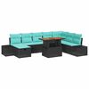 vidaXL Garten-Sofa-Set 9 stk. Schwarz Poly-Rattan