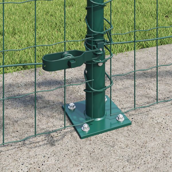 vidaXL Zaun mit Pfosten Gr&uuml;n 1 x 10 m Stahl und PVC