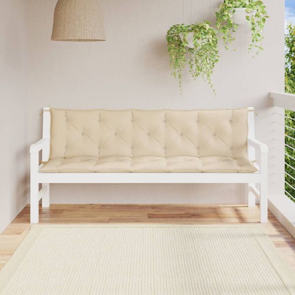 vidaXL Gartenbank-Auflagen 2 Stk. Beige 180x50x7 cm Oxford-Gewebe