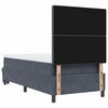 vidaXL Boxspringbett mit Matratze Dunkelgrau 90 x 190 cm Samt