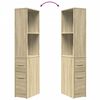 vidaXL Badschrank Schmal mit Rollen Sonoma-Eiche Holzwerkstoff
