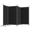 vidaXL 4-tlg. Paravent Schwarz 346x180 cm Stoff