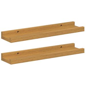 vidaXL Wandregal mit Regal 2 pcs Beige 40 x 9 x 3 cm Holzwerkstoff