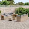 vidaXL Garten-Sofa-Set mit Kissen 11 pcs Beige Poly Rattan