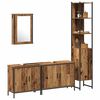 vidaXL Badezimmerm&ouml;bel-Set mit Regal mit T&uuml;r 4 pcs Braun Holzwerkstoff
