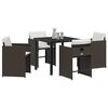 vidaXL Garten Essgruppe 5 pcs Braun Poly-Rattan