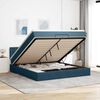 vidaXL Ottoman-Bett mit Matratze Dunkelblau 160x200 cm Samt