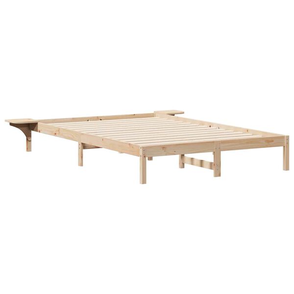 vidaXL Bettgestell mit Nachttischen Natur 160 x 220 cm