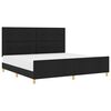 vidaXL Bettgestell mit Kopfteil Schwarz 200 x 200 cm Stoff