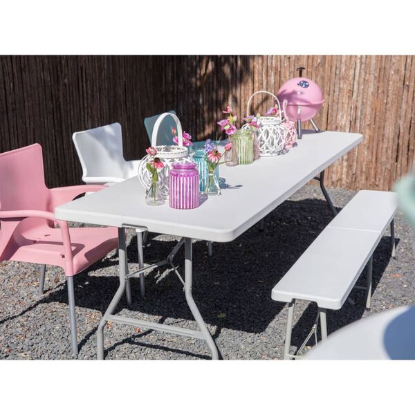 Lesli Living Klappbare Bank 183x30x43 cm Wei&szlig;