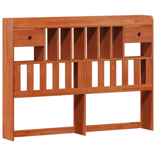 vidaXL B&uuml;cherregal Bettgestell mit Kopfteil Wachsbraun 200 x 150 cm