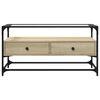 vidaXL TV-Schrank mit Glasplatte Sonoma-Eiche 98x35x51cm Holzwerkstoff