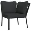 vidaXL 9-tlg. Garten-Lounge-Set mit Grauen Kissen Stahl