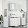 vidaXL Badezimmerm&ouml;bel-Set mit Regal 4 pcs Wei&szlig; Sperrholz und Metall