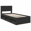 vidaXL Bettrahmen mit Kopfteil Schwarz 90 x 190 cm Holzwerkstoff