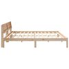 vidaXL Bettgestell mit Kopfteil Braun 200 x 200 cm Massivholz Kiefer