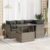 vidaXL 5-tlg. Garten-Sofagarnitur mit Kissen Grau Poly Rattan