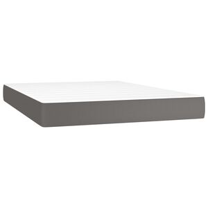 vidaXL Taschenfederkernmatratze Mittel Grau 140x190x20 cm Kunstleder