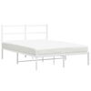 vidaXL Bettgestell mit Kopfteil Metall Wei&szlig; 140x190 cm