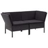 vidaXL 6-tlg. Garten-Lounge-Set mit Auflagen Poly Rattan Schwarz