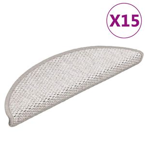 vidaXL Stufenmatten Selbstklebend Sisal-Look 15 Stk. 56x17x3 Platina