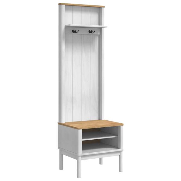 vidaXL Flurschrank FLORO Wei&szlig; 50 x 40 x 158 cm Massivholz Kiefer