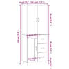 vidaXL Highboard Betongrau 69,5x34x180 cm Holzwerkstoff