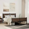 vidaXL Metallbett ohne Matratze Braun Eichen-Optik 137x190 cm