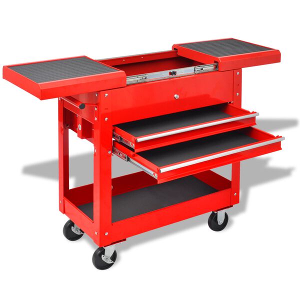vidaXL Werkzeugwagen Rot 70,5 x 37 x 71 cm Stahl