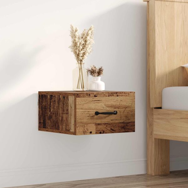 vidaXL Nachttisch mit Schubladen Altholz 35 x 35 x 20 cm Holzwerkstoff