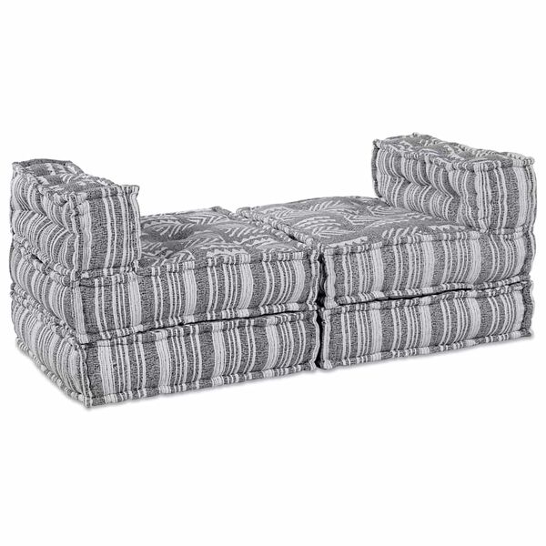 vidaXL Modulares Sofa 4 pcs Grau Druck Stoff