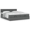 vidaXL Ottoman-Bett mit Matratzen Dunkelgrau 200x200 cm Stoff