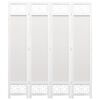 vidaXL 4-teiliger Raumteiler Creme 140 x 165 cm Stoff