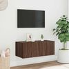 vidaXL TV-Wandschrank mit LED-Leuchten Braun Eichen-Optik 80x35x31 cm