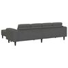 vidaXL Sofa mit Kissen Dunkelgrau 250 x 188 x 76 cm Cordstoff