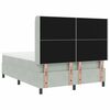 vidaXL Boxspringbett mit LED-Lichtleisten Hellgrau 160 x 200 cm Samt
