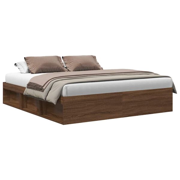 vidaXL Bettgestell Braun Eichen-Optik 180x200 cm