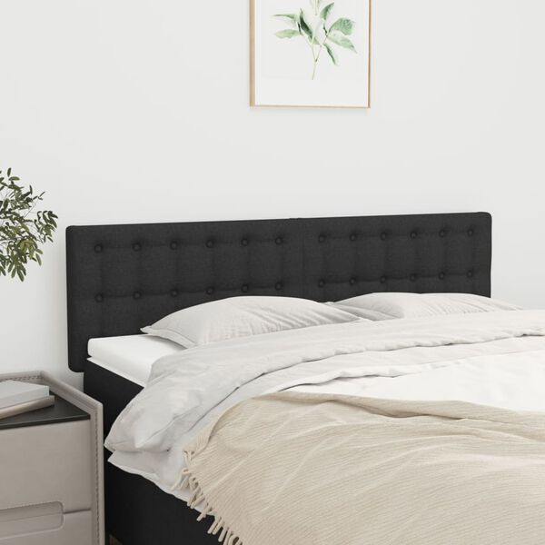 vidaXL Kopfteile 2 Stk. Schwarz 72x5x78/88 cm Stoff